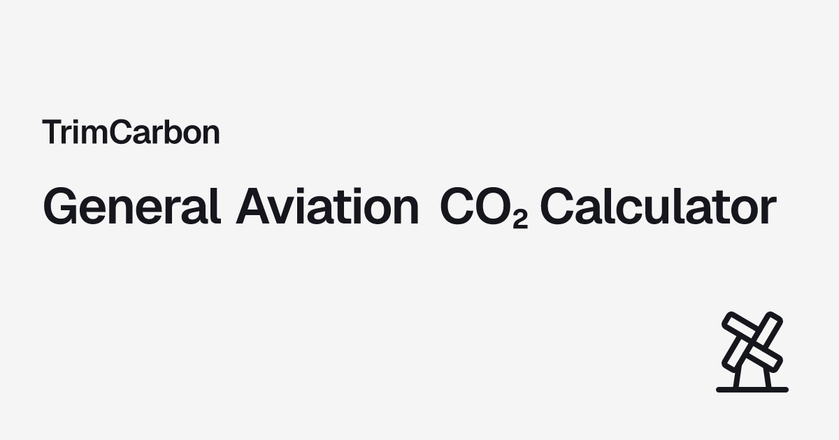 General aviation CO₂ calculator | TrimCarbon